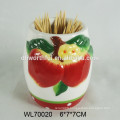 Hand Painting Apple Ceramic Toothpick Holder